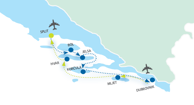 Map for Split to Split luxury cruise